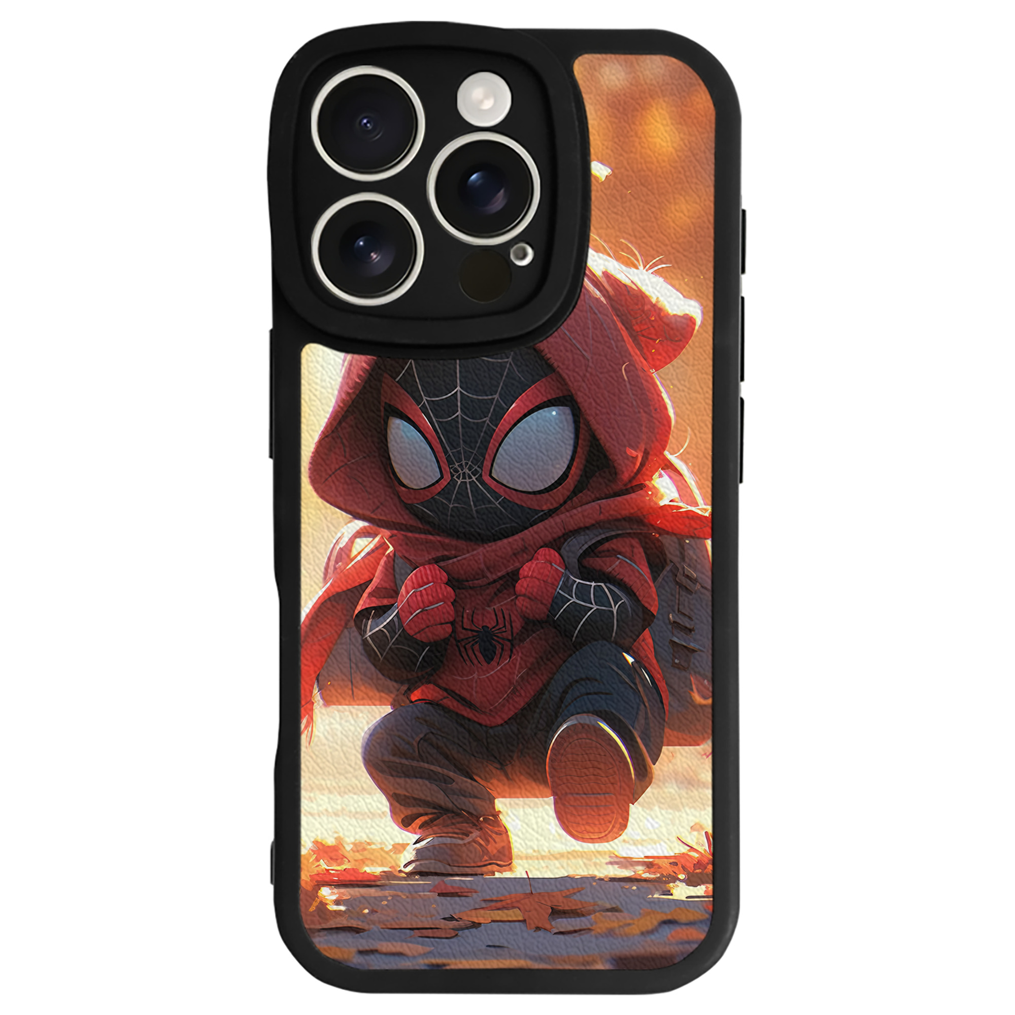 （画像用） Spider Man スパイダーマン 【iPhone 16シリーズ対応】シリコンスマホケース（レザー調） 材質：シリコン